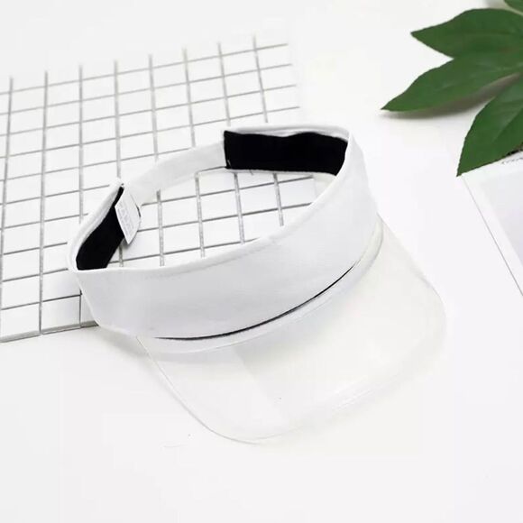 🆕White Tinted Brim Sun Visor Hat - Picture 3 of 4